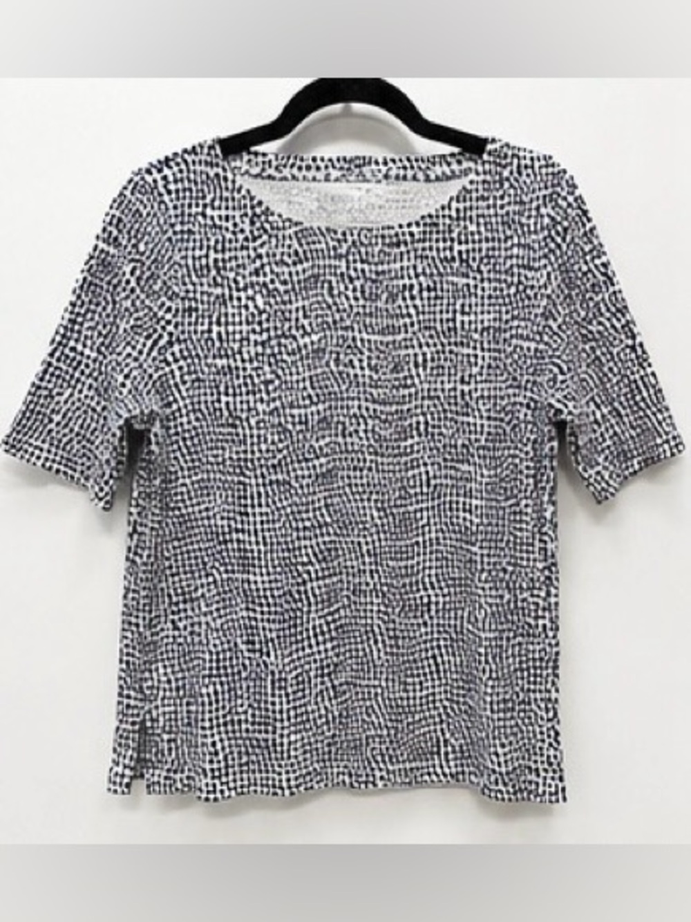 Chico’s The Ultimate Tee Blue Dot Print 100% Cotton Top Size 2 Large